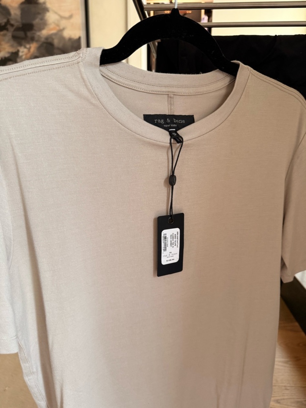 rag & bone Short Sleeve Crew Tee in Light Beige
